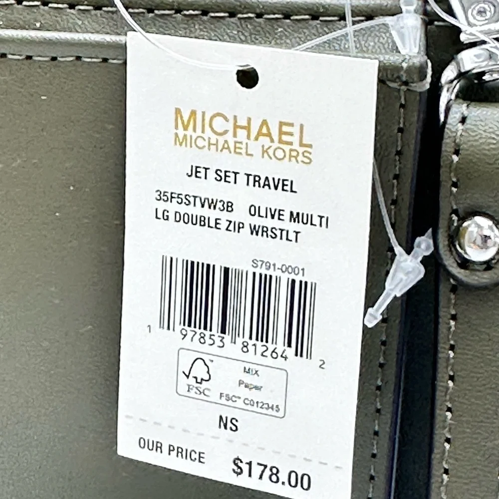 Michael Kors Olive Multi Jet Set Wristlet